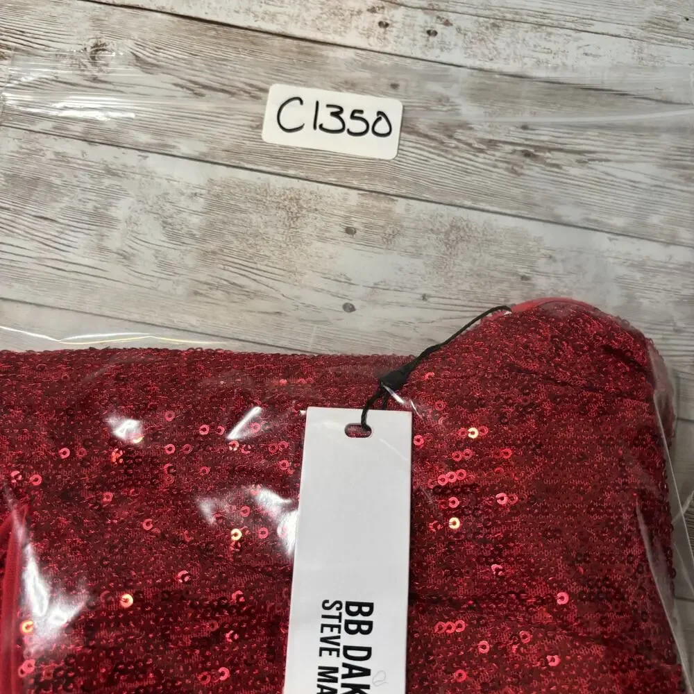 BB Dakota Steve Madden One-Shoulder Dress XL Cocktail Sequin Mini Stretchy Sexy - Picture 10 of 10
